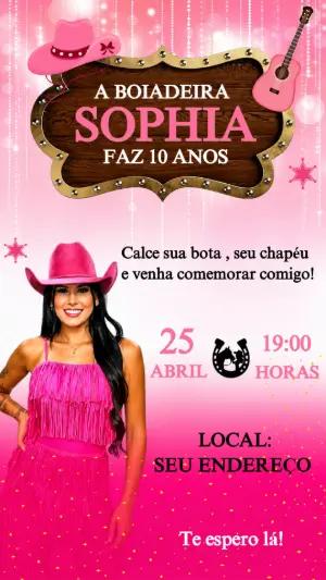 Convite de Aniversário Ana Castela Boiadeira para editar online