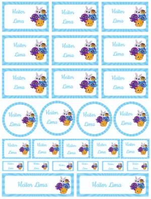 Kit Etiquetas Escolares Bichinhos Coloridos para Editar e Imprimir