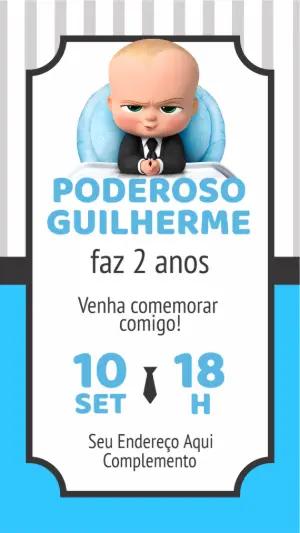 Convite Aniversário Poderoso Chefinho para Editar Online