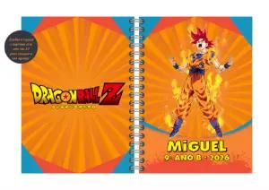 Capa de Agenda Dragon Ball Z com Goku para Editar Online