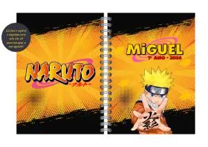 Capa de Agenda Escolar Naruto Editável para Imprimir
