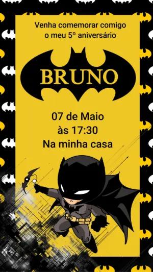 Convite Aniversário Batman Editável Online para Enviar