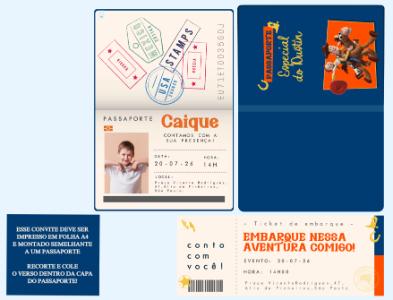 Convite de Aniversário Toy Story Passaporte para Editar Online