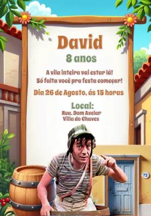Convite de Aniversário Chaves para Editar Online