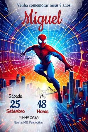 Convite Digital Homem-Aranha Estilo HQ para Editar