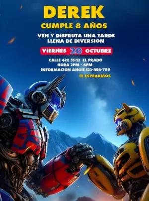 Video Invitación de Cumpleaños Transformers para Editar Online