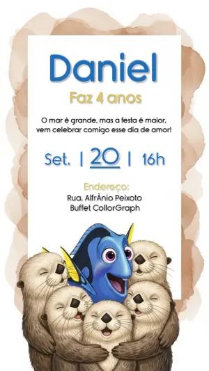 Convite de Aniversário Procurando Dory para Editar Online