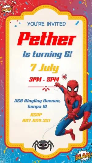 Editable Spider Man Birthday Invitation