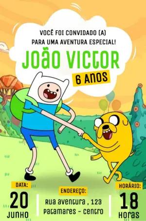 Convite Aniversário Hora da Aventura para Editar Online