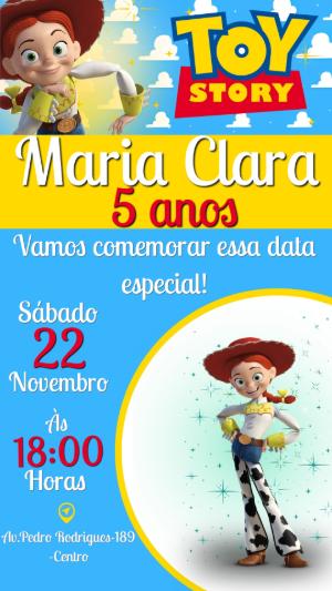Convite Editável de Aniversário Jessie do Toy Story