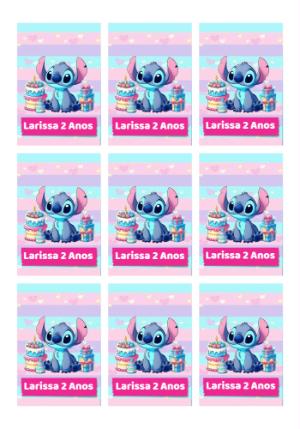 Tag de Aniversário Stitch Editável Online para Imprimir