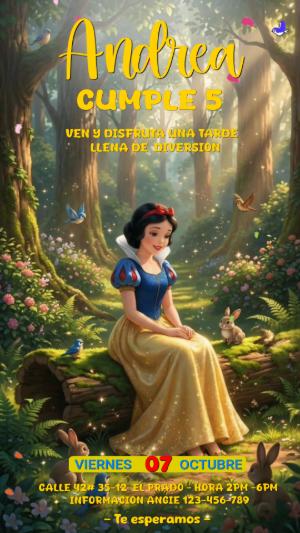 Video Invitación de Cumpleaños de Blancanieves para Editar
