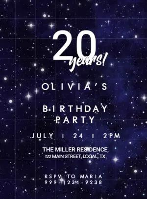 Galaxy Birthday Party Invitation | Editable Digital Template