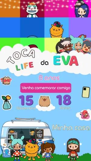 Convite Animado Toca Life para Aniversário Infantil Editável