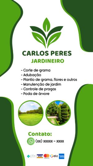 Cartão de Visita Jardineiro Profissional para Editar Online
