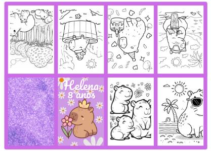 Kit Festa Capivara para Colorir: Livrinho de Atividades Editável