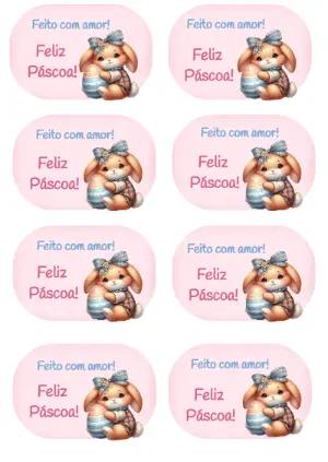 Adesivo de Páscoa com Coelhinho Fofo para Editar Online