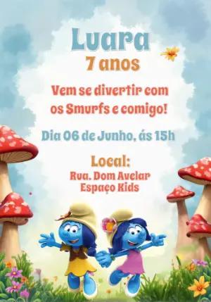 Convite de Aniversário Smurfs para Editar Online