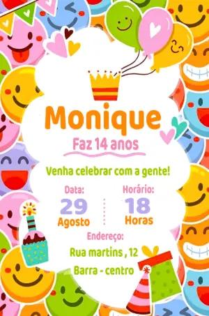 Convite de Aniversário Emoji Emotions para Editar Online