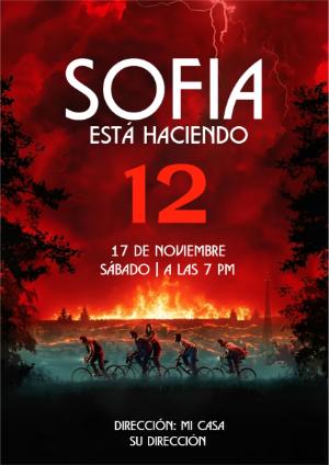 Invitación de Cumpleaños estilo Serie de Misterio para Editar
