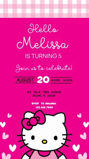 Editable Hello Kitty Birthday Invitation Template