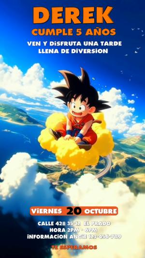 Video Invitación de Cumpleaños de Dragon Ball para Editar