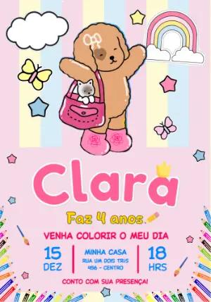 Convite Digital Tema Colorir com Bobbie Goods Editável