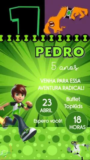 Convite Animado de Aniversário Ben 10 para Editar Online