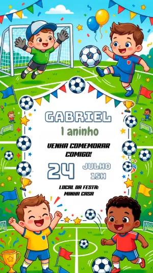 Convite Aniversário com Tema Futebol