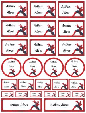 Kit de Etiquetas Escolares Homem-Aranha para Editar e Imprimir