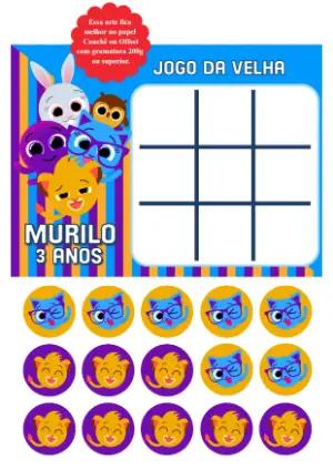 Jogo da Velha Bolofofos para Aniversário Editável Online