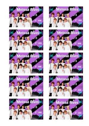 Etiqueta Escolar BTS K-pop Editável com Estilo Neon Moderno