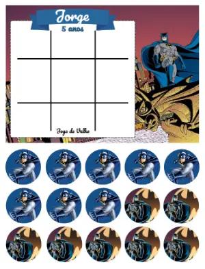 Jogo da Velha Batman: Lembrancinha de Aniversário Editável