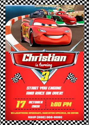 Cars Racing Birthday Invitation | Editable Digital Template