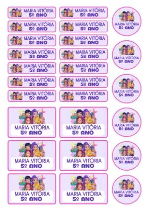 Etiqueta Escolar Guerreiras do Kpop para Editar e Imprimir
