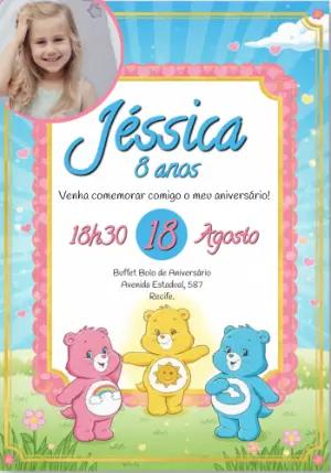 Convite Digital Infantil Ursinhos Carinhosos Editável