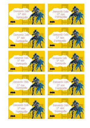 Etiqueta Escolar Batman Editável para Material Didático