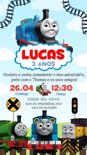 Convite de Aniversário Thomas e Seus Amigos para Editar Online