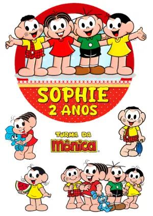 Topo de Bolo Aniversário Turma da Mônica Editável