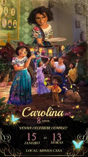 Convite Animado Encanto Mágico para Aniversário Editável