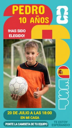 Invitación de Cumpleaños de Fútbol con Foto Modelo Cromos del Mundial