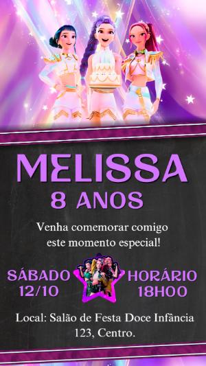 Convite Aniversário Guerreiras do Kpoppara Editar