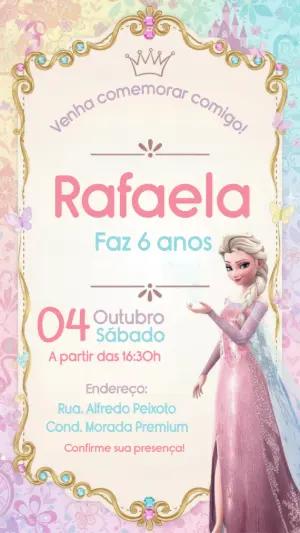 Convite Princesa Elsa Frozen Aniversário Infantil Editável