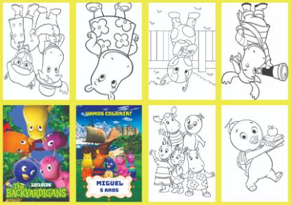 Livrinho de Colorir Backyardigans Editável para Aniversário