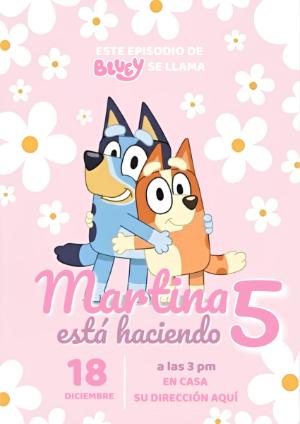 Invitación de Cumpleaños de Bluey y Bingo para Editar Online