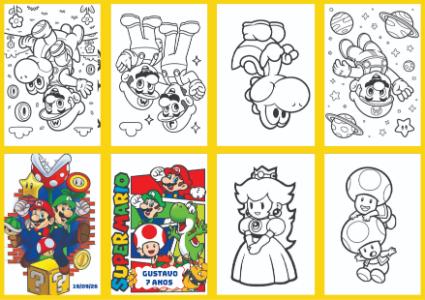 Livrinho de Colorir Super Mario: Arte Editável para Festa