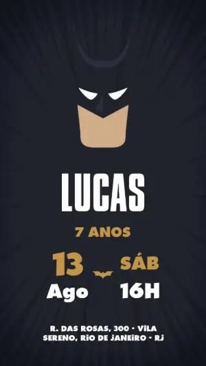Convite de Aniversário Batman para Editar e Imprimir