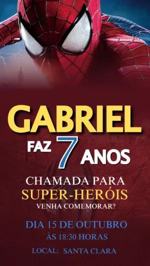 Convite Digital Aniversário Homem-Aranha para Editar