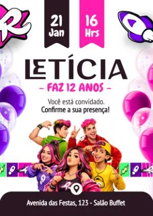 Convite Digital Aniversário Dos Rosa Emilly Vick Editável