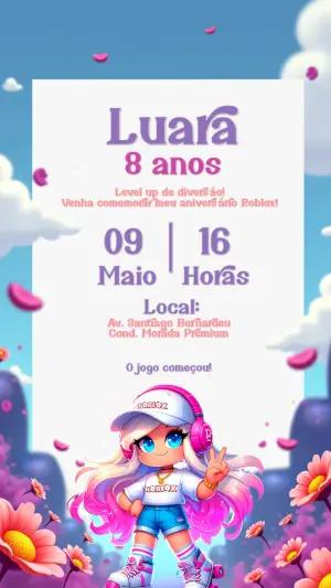 Convite de Aniversário Roblox Menina para Editar Online